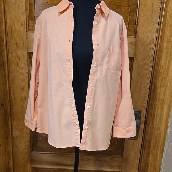 Sonoma Peach Button Down Shirt Long Sleeves L - Picture 5 of 5